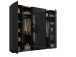 Dreh-/Schwebetürenschrank >Mufo< 10 Böden, 2 Stangen, Graphit / Grauglas - 267x225,5x60,8 (BxHxT)