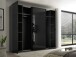 Dreh-/Schwebetürenschrank >Mufo< 10 Böden, 2 Stangen, Graphit / Grauglas - 267x225,5x60,8 (BxHxT)