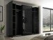 Dreh-/Schwebetürenschrank >Mufo< 10 Böden, 2 Stangen, Graphit / Grauglas - 267x225,5x60,8 (BxHxT)