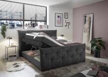 Boxspringbett >Villano< Liegefläche 180x200cm, in Anthrazit - 231x203x114 (LxBxH)