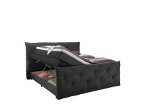 Boxspringbett >Villano< Liegefläche 180x200cm, in Anthrazit - 231x203x114 (LxBxH)