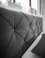 Boxspringbett >Villano< Liegefläche 180x200cm, in Anthrazit - 231x203x114 (LxBxH)