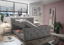 Boxspringbett >Villano< Liegefläche 180x200cm, GEL-Topper, Dark Grey - 231x203x114 (LxBxH)
