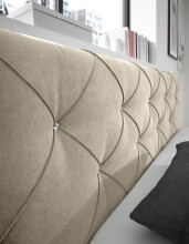 Boxspringbett >Villano< Liegefläche 180x200cm, GEL-Topper, Creme - 231x203x114 (LxBxH)