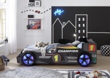 Autobett >Rinum< Liegefläche 90x200cm, Schwarz mit Fotodruck - 106x64x220 (B/H/T)