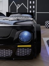 Autobett >Rinum< Liegefläche 90x200cm, Schwarz mit Fotodruck - 106x64x220 (B/H/T)