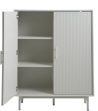Highboard >PALMA< in Greige, MDF Greige Pantone - 100x125x40cm (BxHxT)