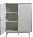 Highboard >PALMA< in Greige, MDF Greige Pantone - 100x125x40cm (BxHxT)