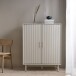 Highboard >PALMA< in Greige, MDF Greige Pantone - 100x125x40cm (BxHxT)