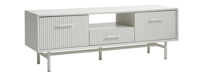 TV-Board >PALMA< in Greige, MDF Greige pantone + Metal - 45x50x140cm (BxHxT)