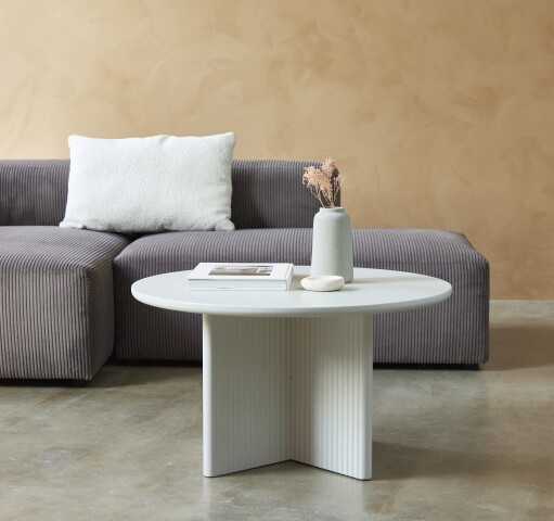 Couchtisch >PALMA< in Greige, MDF + Stahl in greige
