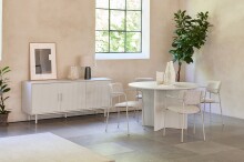 Esstisch >PALMA< in Greige, MDF + Stahl in greige - 75x110cm (HxD)