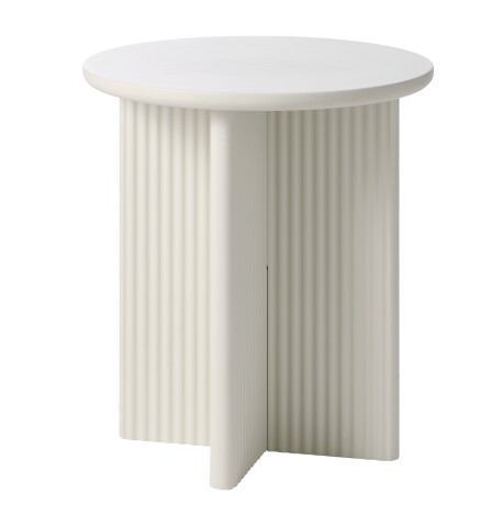 Beistelltisch >PALMA< in Greige, MDF + Stahl in greige - 55x50cm (HxD)