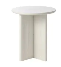 Beistelltisch >PALMA< in Greige, MDF + Stahl in...