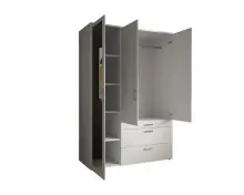 Kleiderschrank >Vesala< in Weiß mit Spiegel,...