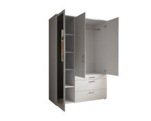 Kleiderschrank >Vesala< in Weiß mit Spiegel,...