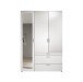 Kleiderschrank >Vesala< in Weiß mit Spiegel, Melamin - 135x195x56cm (BxHxT)