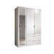 Kleiderschrank >Vesala< in Weiß mit Spiegel, Melamin - 135x195x56cm (BxHxT)