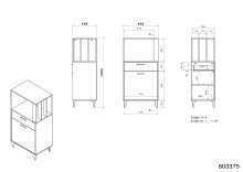 Mehrzweckschrank-Set >Gala 1< (2-teilig) Jackson Eiche Dekor, Beton Optik, Buffet + Beistellschrank