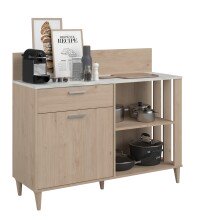 Mehrzweckschrank-Set >Gala 2< (2 teilig) Jackson Eiche Dekor / Beton Optik, Buffet + Beistellschrank