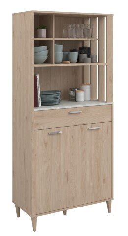 Buffet >Gala 11< in Jackson Eiche Dekor / Beton- Optik - 84x182x41cm (BxHxT)