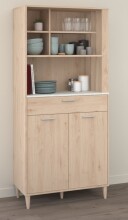 Buffet >Gala 11< in Jackson Eiche Dekor / Beton- Optik - 84x182x41cm (BxHxT)