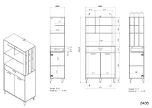 Buffet >Gala 11< in Jackson Eiche Dekor / Beton- Optik - 84x182x41cm (BxHxT)