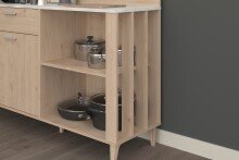 Küchenbuffet >Gala 12< in Jackson Eiche Dekor / Beton-Optik - 120x100x41 (BxHxT)