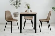 Esstisch >Capri< in Dekor Artisan Eiche / schwarz -...