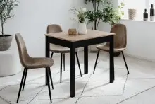 Esstisch >Capri< in Dekor Artisan Eiche / schwarz -...