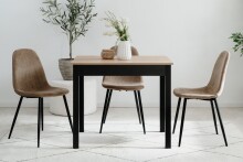 Esstisch >Capri< in Dekor Artisan Eiche / schwarz - 90x76x67cm (BxHxT)