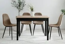 Esstisch >Capri< in Artisan Eiche Dekor / Schwarz -...