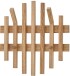 Garderobenpaneel >BANTRY< 4 Haken, Lamellen, in Eiche, Massivholz - 38x40x11cm (BxHxT)