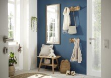 Garderobenleiste >BANTRY< 3 Haken, in Eiche, Massivholz - 40x13x12cm (BxHxT)