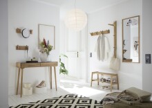 Garderobenleiste >BANTRY< 4 Haken, in Eiche, Massivholz - 80x13x12cm (BxHxT)