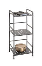 Regal >59825< 3 Böden, in anthrazit, Stahlrohr, Metall - 33x74x28cm (BxHxT)