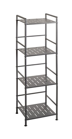Regal >59826< 4 Böden, in anthrazit, Stahlrohr, Metall - 33x106x28cm (BxHxT)