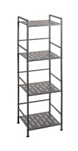Regal >59826< 4 Böden, in anthrazit, Stahlrohr, Metall - 33x106x28cm (BxHxT)