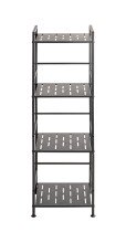 Regal >59826< 4 Böden, in anthrazit, Stahlrohr, Metall - 33x106x28cm (BxHxT)