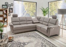 Polstergarnitur >Ludwigshafen< Motor-Relaxfunktion, Schlaffunktion, dunkelgrau - 268x113x222cm BxHxT