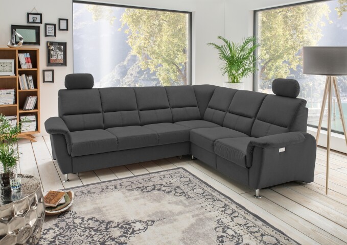 Polstergarnitur >Ludwigshafen< Motor-Relaxfunktion, Schlaffunktion, schwarz - 268x113x222cm (BxHxT)