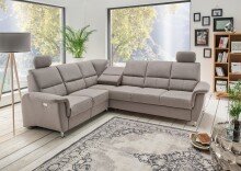 Polstergarnitur >Ludwigshafen< Motor-Relaxfunktion, Schlaffunktion, dunkelgrau - 268x113x222cm BxHxT