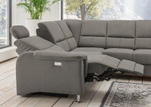 Polstergarnitur >Ludwigshafen< Motor-Relaxfunktion, Schlaffunktion, anthrazit - 268x113x222cm (BxHxT)