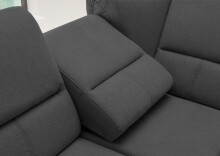 Polstergarnitur >Ludwigshafen<  Motor-Relaxfunktion, Schlaffunktion, schwarz - 268x113x222cm (BxHxT)