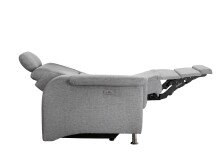 Ecksofa >Ludwigshafen< Motor-funktion, Kopfstütze, Stauraum, silber - 231x113x165 (BxHxT)