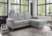 Ecksofa >Ludwigshafen< Motor-funktion, Kopfstütze, Stauraum, silber - 231x113x165 (BxHxT)