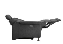 Ecksofa >Ludwigshafen< Motor-funktion, Kopfstütze, Stauraum, anthrazit - 231x113x165 (BxHxT)