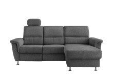 Ecksofa >Ludwigshafen< Motor-funktion, Kopfstütze, Stauraum, anthrazit - 231x113x165 (BxHxT)