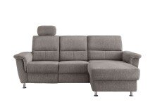Ecksofa >Ludwigshafen< Motor-funktion, Kopfstütze, Stauraum, grau-braun - 231x113x165 (BxHxT)