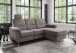 Ecksofa >Ludwigshafen< Motor-funktion, Kopfstütze, Stauraum, grau-braun - 231x113x165 (BxHxT)